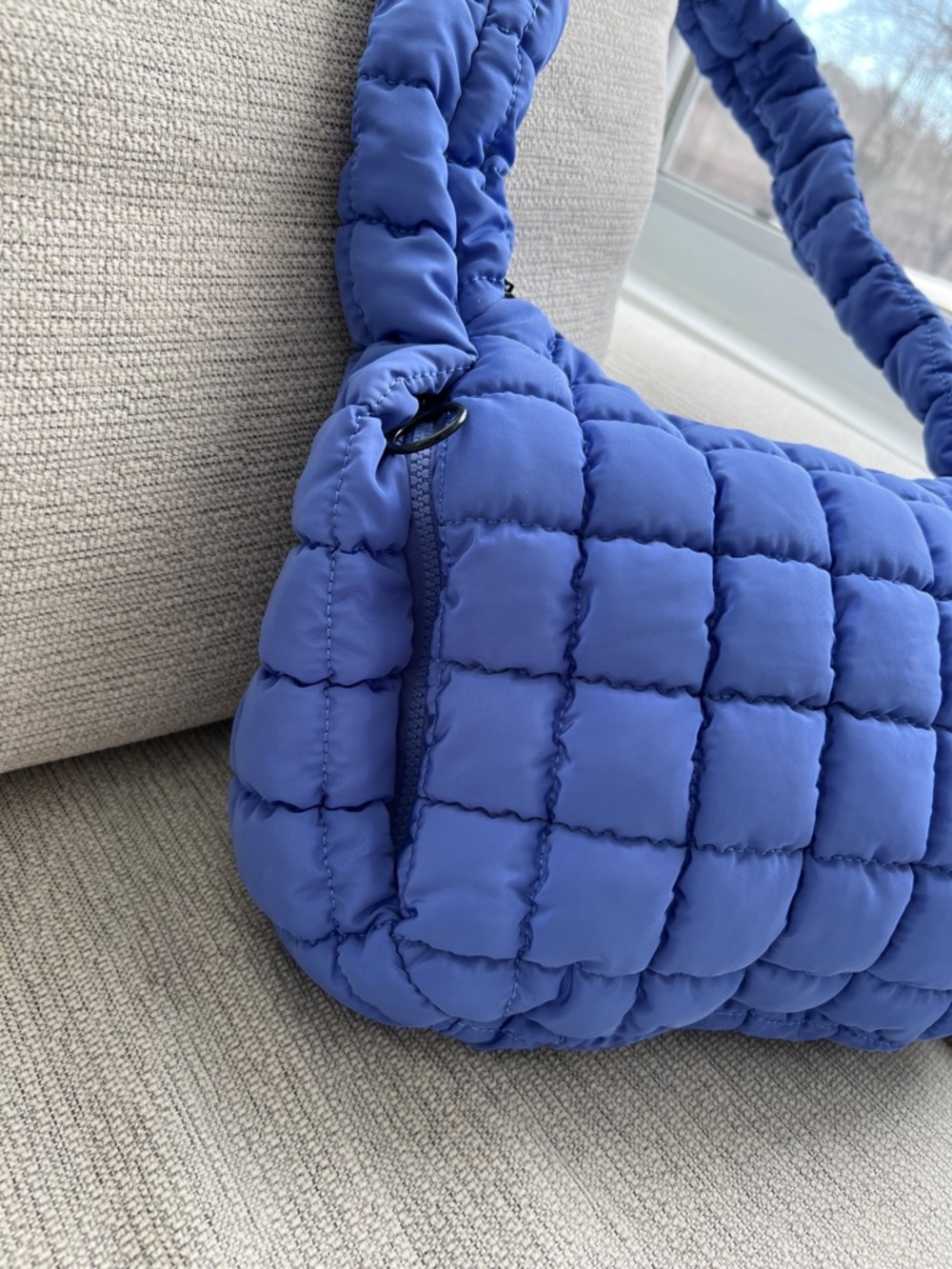 Blue Quilted Shoulder Bag - Picture 2 of 3